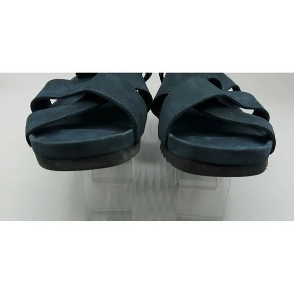 G.H. Bass Sandals Womens Azalea 9 Navy Blue Leather Suede Strappy Comfort Shoes - Picture 8 of 12